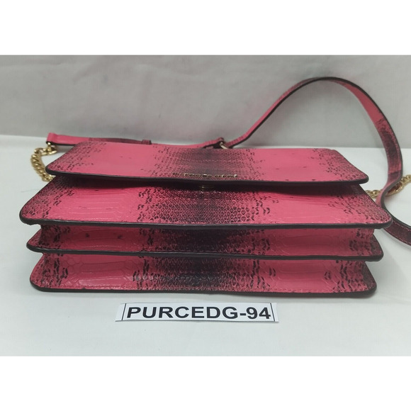 Michael Kors Pink Leather Python Printed Chain Strap Crossbody Bag - Picture 9 of 16